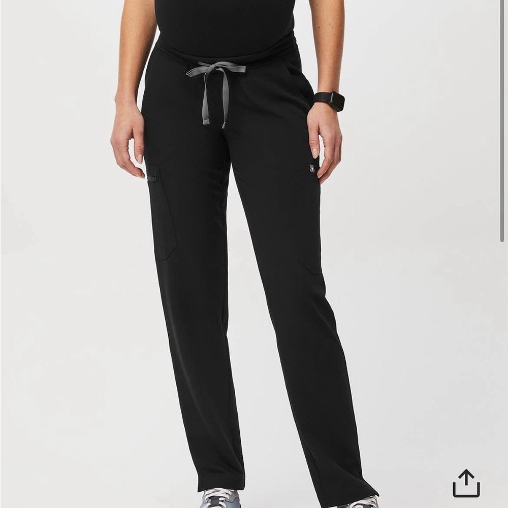 Figs Black Jogger Track Pants with Elastic Waistband